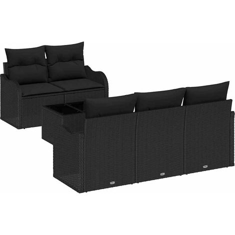 Maison Exclusive - Gartensofa-set Schwarz Poly-Rattan