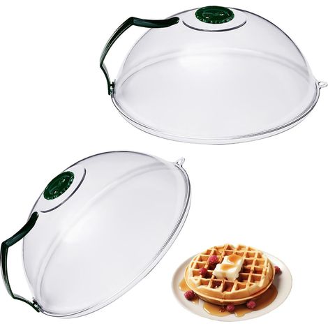 2 Pièces Couvercle en Plastique pour Micro Ondes, Couvercle Transparent pour Micro-Ondes, Couvercle pour Micro Ondes, Anti Éclaboussures Micro Ondes, pour Fruits et Légumes (Vert) (1/5)