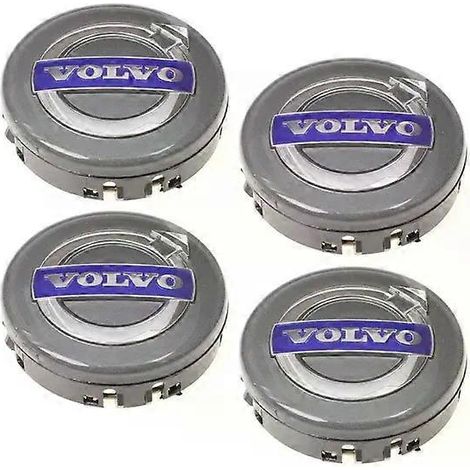 Jeu de 4 cache-moyeux Volvo 02-64MM, argent Volvo, taille unique.