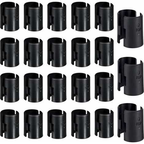 VURAHOME - Clips pour étagère en fil métallique - Lot de 48 paires Lot de 24 clips de verrouillage pour étagère en fil noir (1/5)