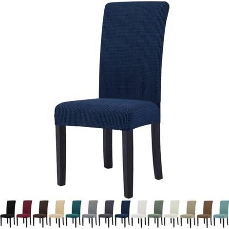 Stretchable 4-piece chair cover set, dining room chair covers, universal, modern, soft and comfortable, removable and washable, for weddings, kitchens, banquets, blue