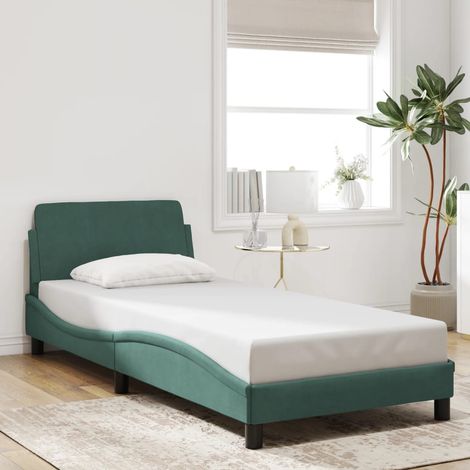 Bettgestell "Dover" Dunkelgrün 80x200 cm Samt vidaXL (1/5)