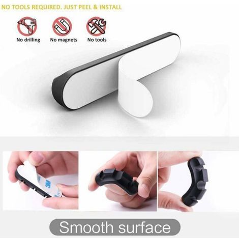 Pinces Cables - Silicone Haute Qualité - Adhésif Double Face 3M - Pour Bureau Maison Voiture - 2 Pièces (1/4)