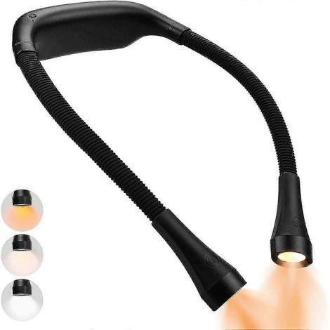 Lampe de lecture LED flexible pour le cou, rechargeable par USB, lampe de chevet mains libres - JXLGV (1/5)