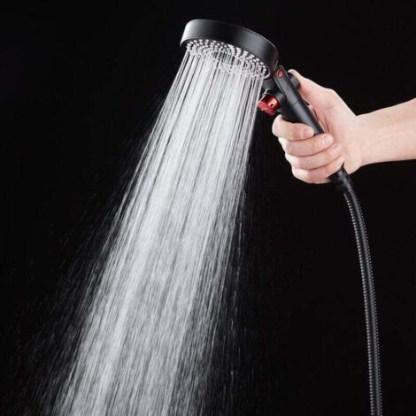 Pommeau de douche à main, double face et trois modes haute pression, accessoires essentiels pour salle de bain, pommeau de douche et flexible combinés (1/4)