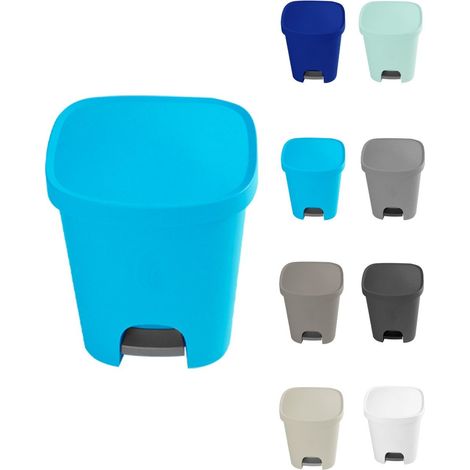 Cubo basura plástico Apertura con pedal 25 Litros Cubo reciclar Mate 35x30x42 cm (1/5)