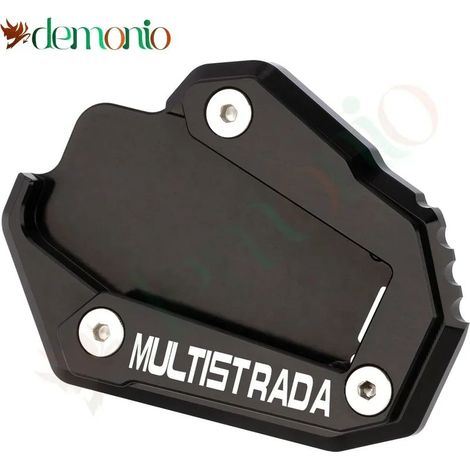 (Multistrada - Noir) Accessoires moto compatibles avec Ducati Monster 1200, Monster 1200R/S et Monster 821 : rehausseur de béquille latérale, plaque d'extension de béquille Maxpower (1/4)