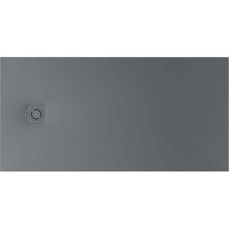 Receveur de douche extra plat en Stonex® Terran-N + Grille Twist - 1600x800mm - Gris ardoise (1/2)