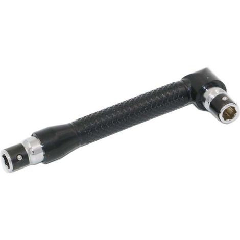 Clé à douille double tête L 6,35mm, tournevis angle pour menuisiers, outil compact bois, embouts de vissage, clé coudée professionnelle, accessoire bricolage (1/5)
