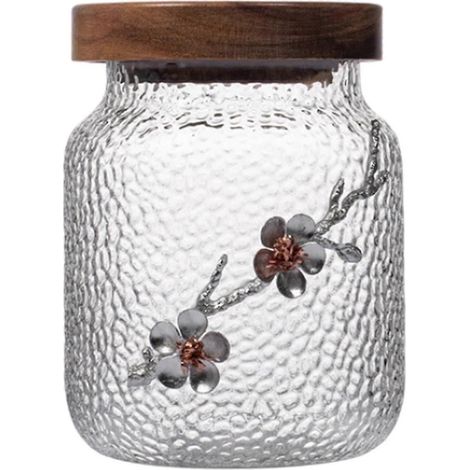 Glas-Vorratsdose für Tee, Lebensmittel, praktisch, elegant, traditionell, transparent, für Zucker, Bohnen, Nüsse-M (1/5)