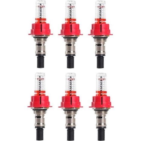 Lot de 6 débitmètres pour collecteur de chauffage au sol, régulateur de débit à contrôle visuel pour chauffage au sol. (1/5)