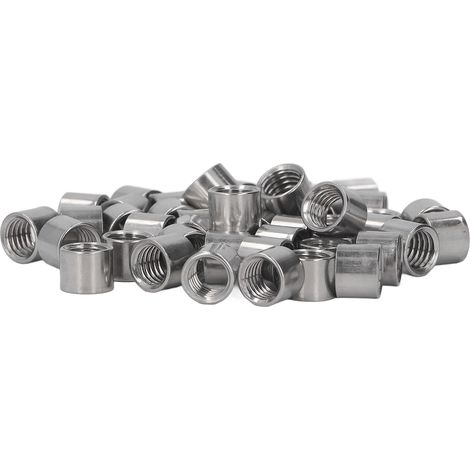 M8-Innengewinde-Verbindungsmuttern, 50-teiliges Set aus hochbelastbarem Edelstahl, robustes Innengewinde für Maschinenreparaturen und industrielle Wartungsarbeiten. (1/5)