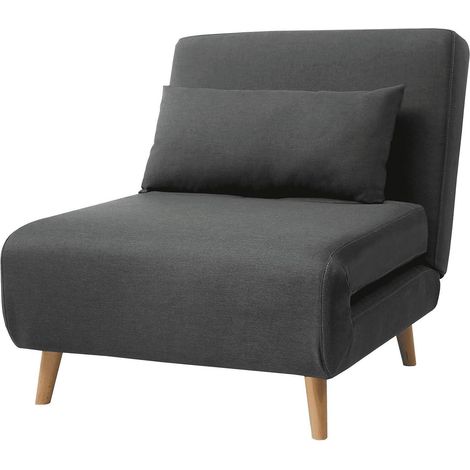 Schlafsofa 4 in 1 Schlafsessel Gästebett Verstellbar Darkgrau (1/5)