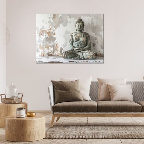 Wandbild Buddha Zen Spa auf grauem Hintergrund 100x70 (1/4)