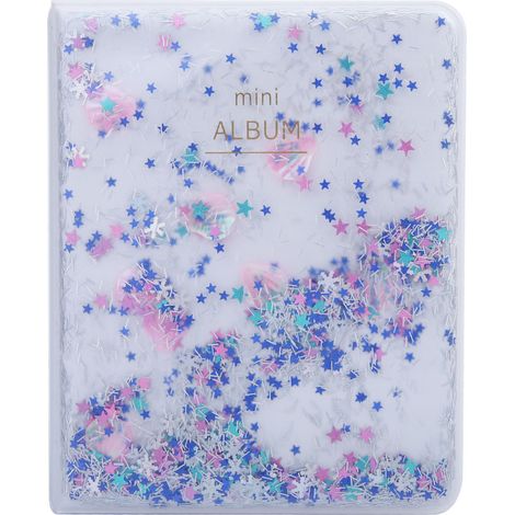 Album Photo Mini 3 Pouces 64 Pochettes Perles Sable Mouvant Pour Photos Instax (Bleu) (1/5)