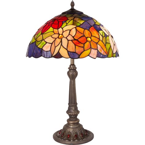 Lampe de table Tiffany grande diamètre 40 cm série Güell