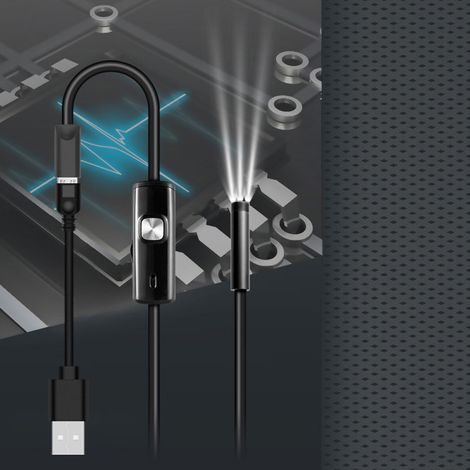 7-mm-HD-Telefonendoskop mit flexiblem Kabel, leichtes, multifunktionales, wasserdichtes USB-Endoskop, 2 m / 6,56 Fuß (1/5)