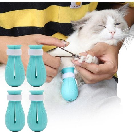 Protection pour Pattes Chat Couvre-Pieds réglables, Chaussons Anti-Rayures pour Chat avec Autocollant Magique (1/5)