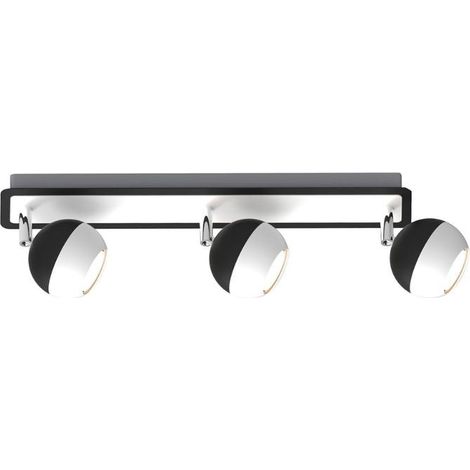 Plafonnier Carré Noir et Blanc 3 Spots Orientables en Saillie pour Ampoule GU10 - SILUMEN