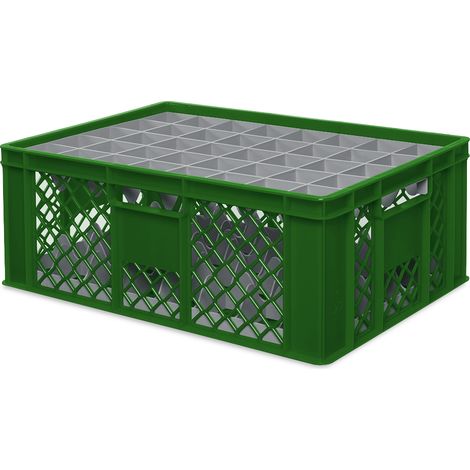 BRB Gläserkiste 600x400 mm für 15, 24, 33 oder 40 Gläser, farbig (Grün, für 40 Gläser Ø 67 mm, Glashöhe max 205 mm) (1/2)