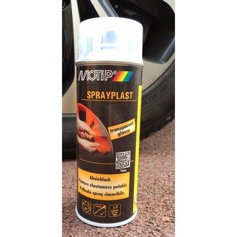 Bombe de peinture - Motip - Sprayplast 396571 - Élastomère pelable - Finition brillante - Utilisation extérieure