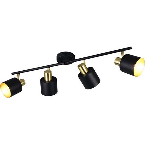 Deckenleuchte Deckenlampe Schlafzimmer Strahler schwenkbar Schwarz-Gold L 78 cm