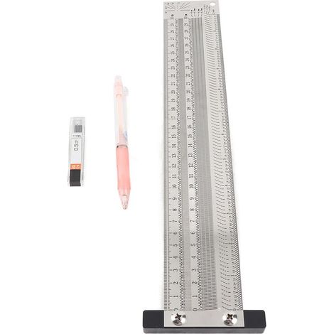 trusquin[Matériel de Mesure] Règle de Scription Bois Ultra-Precise en Acier Inoxydable + Crayon Mécanique (1/5)