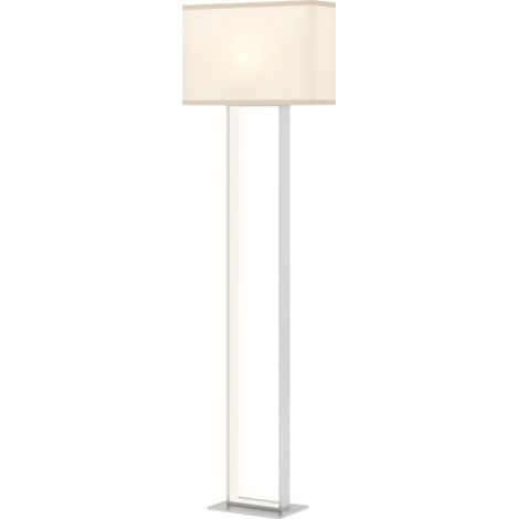Moderne Stehlampe, 3 Modi, Fußschalter, verstellbare Helligkeit, Leinenoptik, Weiß 
On-Site