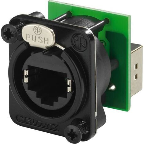 Fiche Châssis EtherCon Femelle - RJ45 Avec Protège-Câble - CAT5 - Industriel et Scénique - 1 Pièce