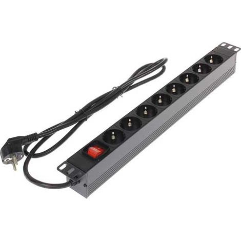 Presa multipla con interruttore - 8 prese montaggio RACK 19"