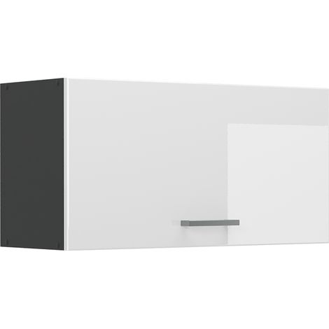 Pensile da cucina R-Line, Bianco lucido/Antracite, 80 cm Piatto, Vicco (1/5)