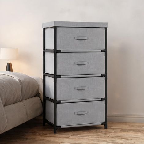 Commode coloris gris en métal 42 x 32 x 80 cm (1/5)