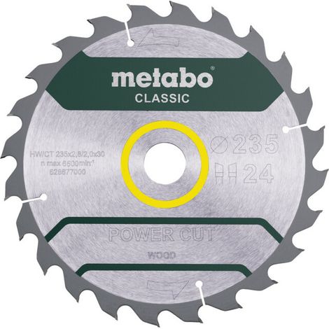 Metabo Lame de scie « power cut wood - classic », 235x2,8/2,0x30, Z24 WZ 18° /B (628678000)