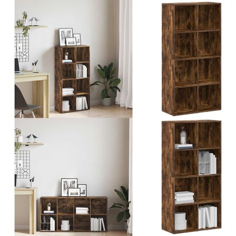 Bibliothèque/Buffet Chêne fumé 66x30x130 cm Bois d'ingénierie - Bibliothèque - Meuble De Rangement - Étagère - Commode - Mobilier Intérieur - Home & Living (1/5)