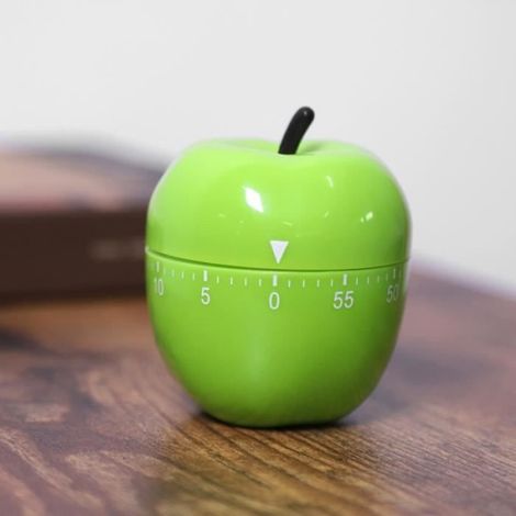 Minuterie Cuisine - Mécanique - Forme Pomme - 60 Minutes - ABS - 6 8 x 6 8 x 8 cm - 1 Pièce (1/4)