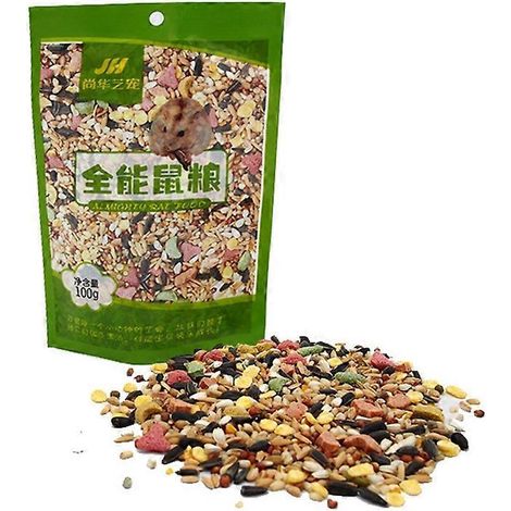 Nourriture pour hamsters, mélange de graines naturelles 100g, riche en protéines, fibres et matières grasses, idéal pour petits animaux, alimentation saine et équilibrée.