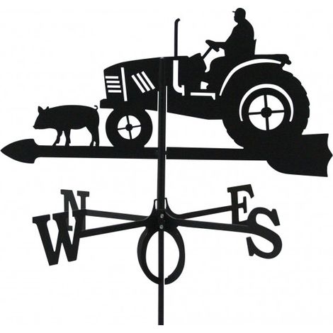 Girouette Fermier sur son Tracteur en fer forgé grand modèle
