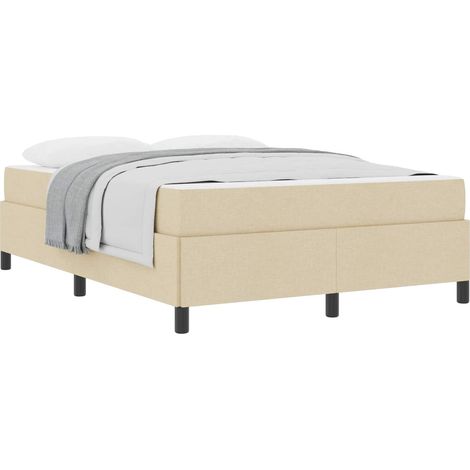 Maison Exclusive - Boxspringbett mit Matratze Creme 140 x 190 cm