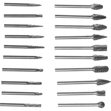 20-teiliges Set aus Wolframkarbid-Rotationsspitzen-Doppelschlitz-Frässtiften für Schweiß- und Gussarbeiten (1/5)
