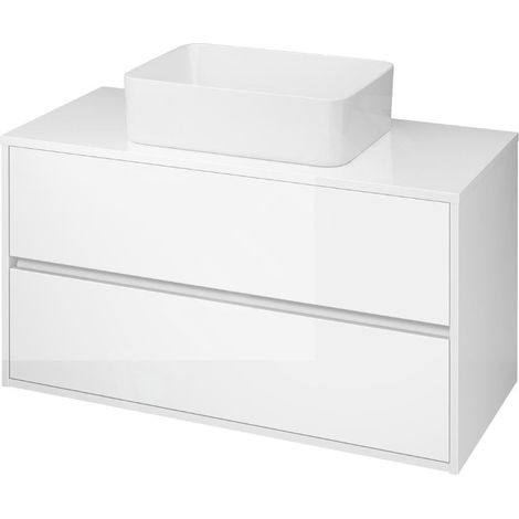 Cersanit Crea - Meuble-lavabo, 53x100x45 cm, 2 tiroirs, blanc S924-006 (1/3)