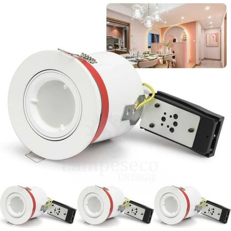 Support de spot orientable 100mm – Douille GU10 automatique – Fixation 2 pattes à ressort – Étanche à l'air – Compatible spots LED 7W