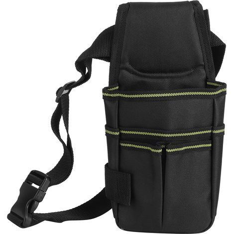 Sacoche de ceinture outils - Ceinture réglable jusqu'à 105 cm - Multi-poches en toile robuste - Pour électricien et bricoleur - Noir (1/5)