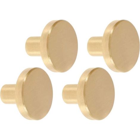4 poignées de porte en laiton massif, poignées d'armoire rondes avec vis, pour armoires, tiroirs, armoires, 2025mm (1/4)