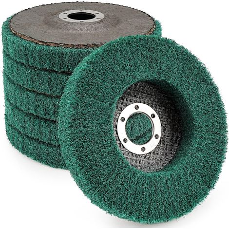6Pcs Disque de Ponçage à Lamelles en Fibre de Nylon 125mm 180 Grit (1/5)