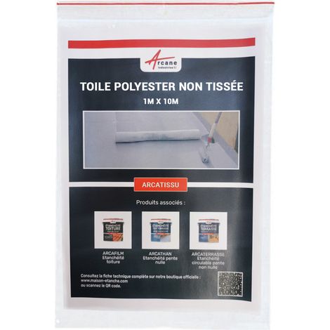 Arcane Industries – Rouleau d'étanchéité polyester 1 m x 10 m – Résistance aux fissures – Pour toitures, terrasses, faîtages, chenaux