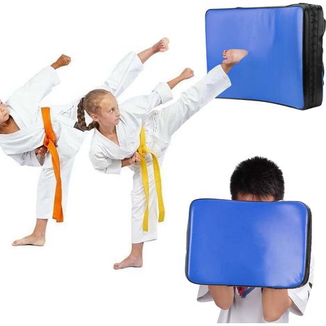 Cible de Pied de Boxe Taekwondo Pad d'Entraînement Arts Martiaux Muay Thai Grand Format Bleu