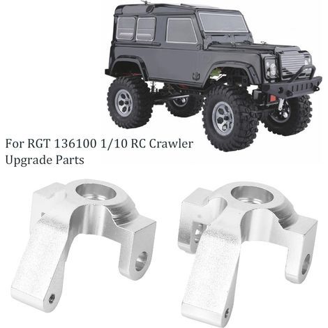 Jante de direction en alliage d'aluminium argenté pour crawler RC 1/10 RGT 136100, pièce de performance 680002S (1/3)