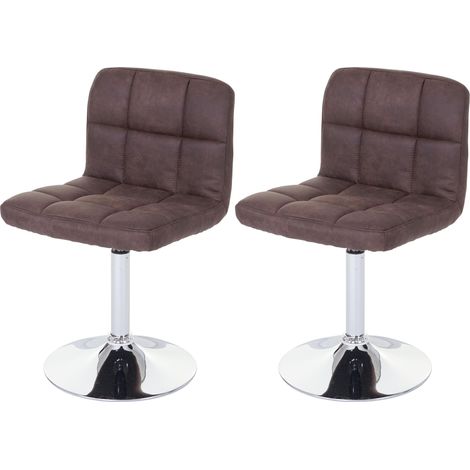 [NON UTILIZZATO] Set 2x sedie sedie lounge Kavala elegante moderno tessuto 48x45x78cm marrone scuro vintage (1/5)