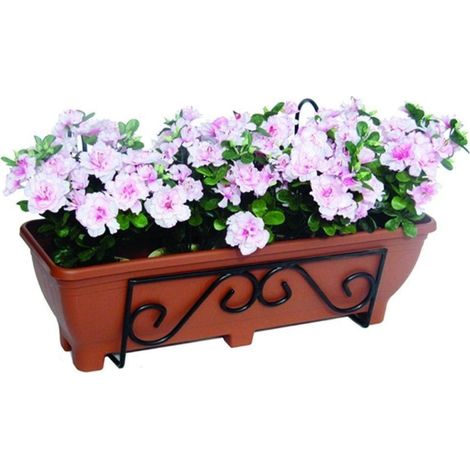 Balcony/Fence Holder - Scrolled Back Planter Holder - Charcoal (1/5)