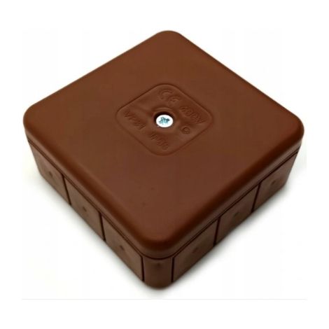 Hermetisch dichtes Aufputzgehäuse 85x85x37mm Braun (1/5)